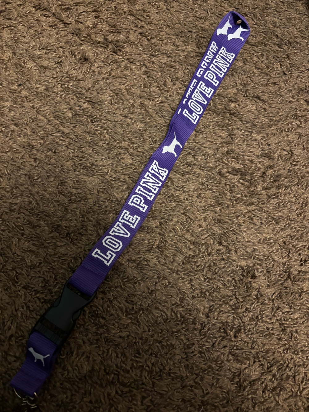 PINK Victoria's Secret Purple 'LOVE PINK' Lanyard